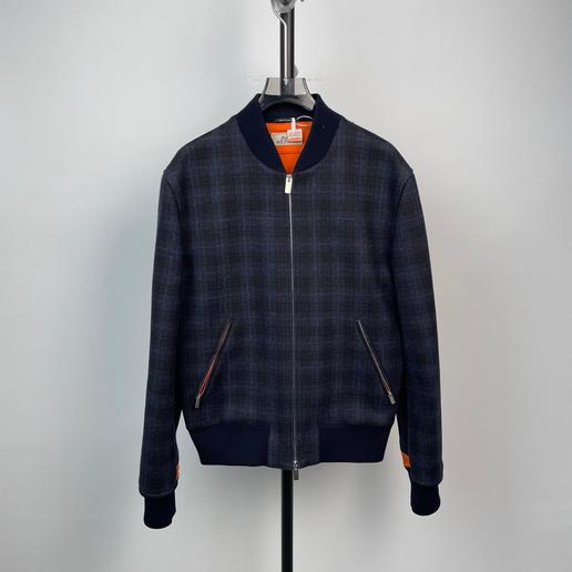 爱马仕羊毛外套藏蓝色46码