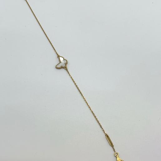 梵克雅宝 25年 黄金白贝母蝴蝶mini手链 无配件 贝母轻微雾化