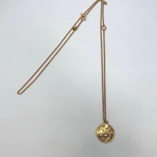 爱马仕 22年 玫瑰金藏书章单钻项链 证 89cm