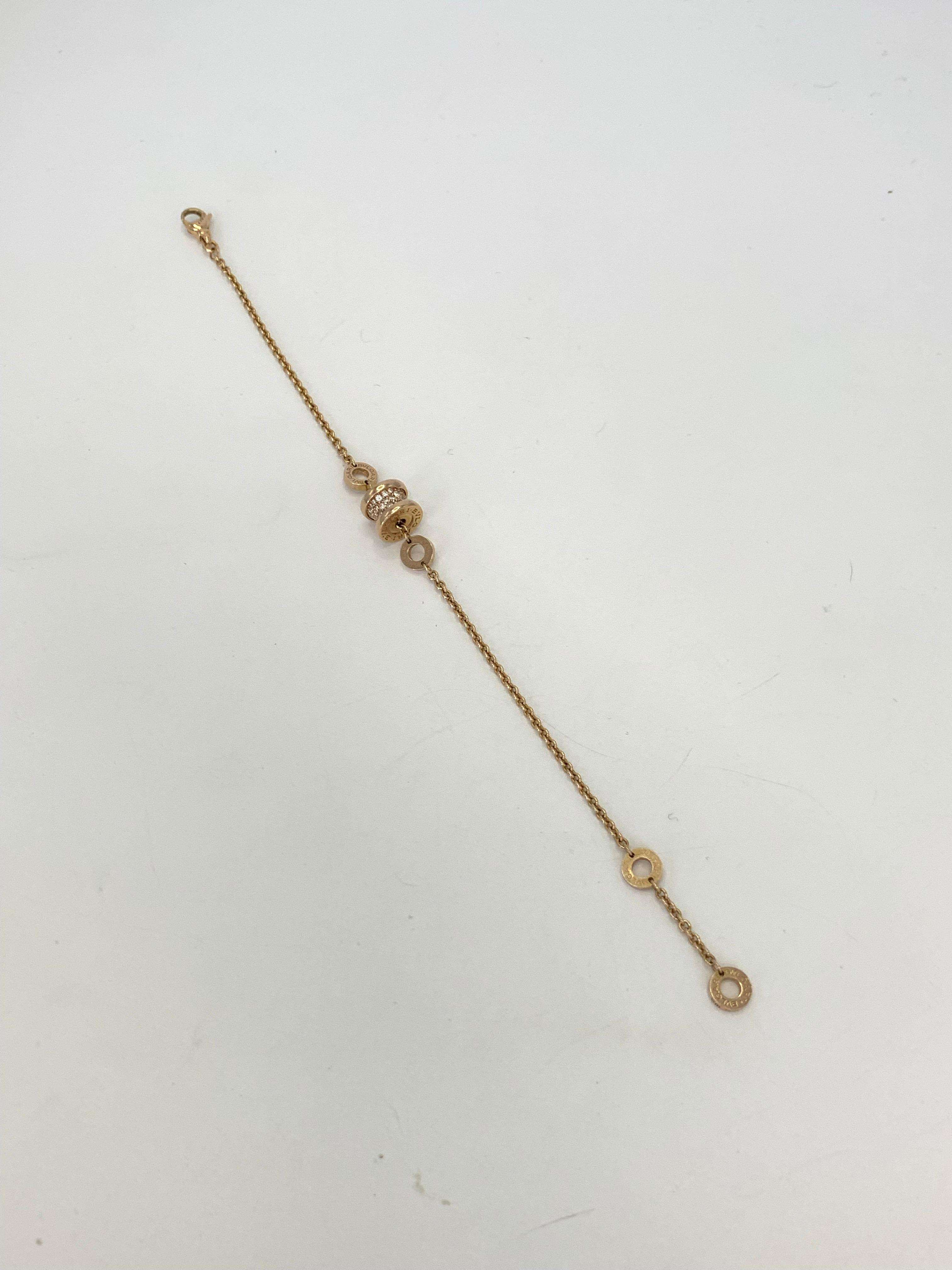 宝格丽 玫瑰金满钻手链-1