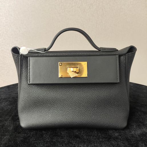 爱马仕2424mini 89黑色金扣Togo皮G刻 全套无盒