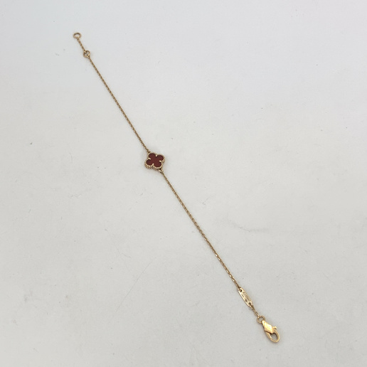 梵克雅宝 25年 红小花四叶草手链 无配件 17.5cm