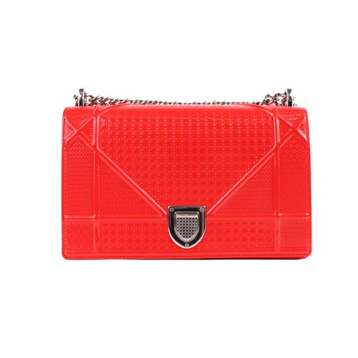 迪奥牛皮盾牌中号红色